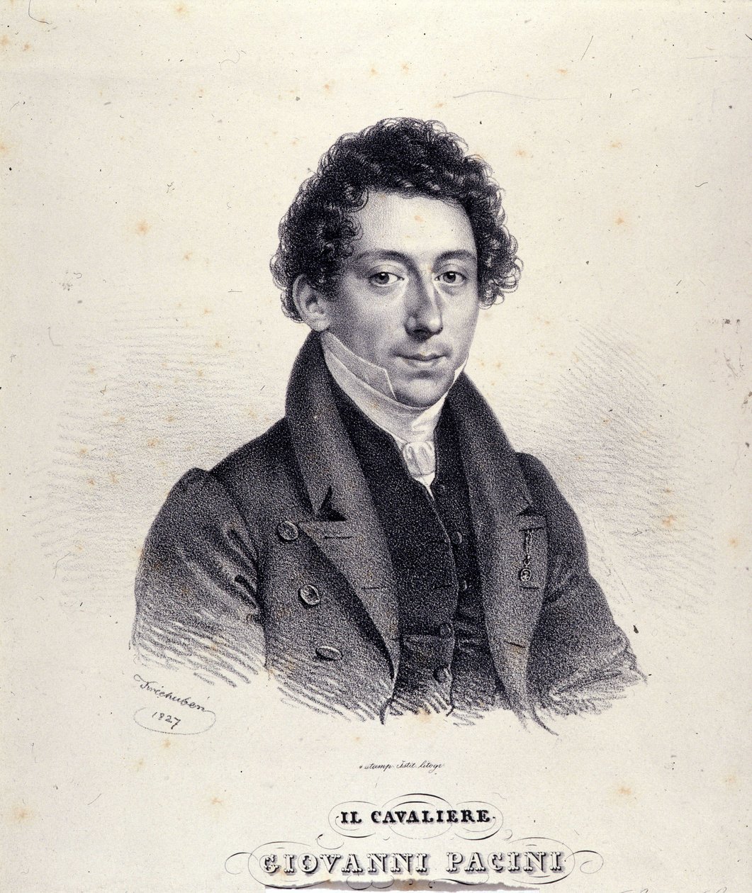 Portret van Giovanni Pacini, Italiaanse componist (1796-1867) door Unknown artist