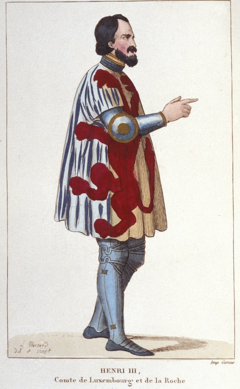 Portret van Hendrik III, Graaf van Luxemburg (1247 - 1284) door Unknown artist