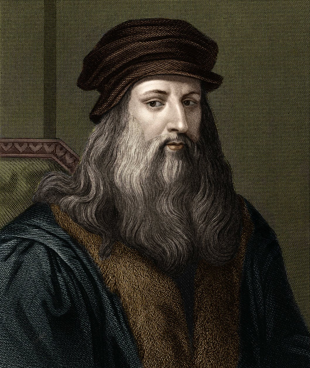 Portret van Leonardo da Vinci (1452-1519), Italiaanse schilder. door Unknown artist
