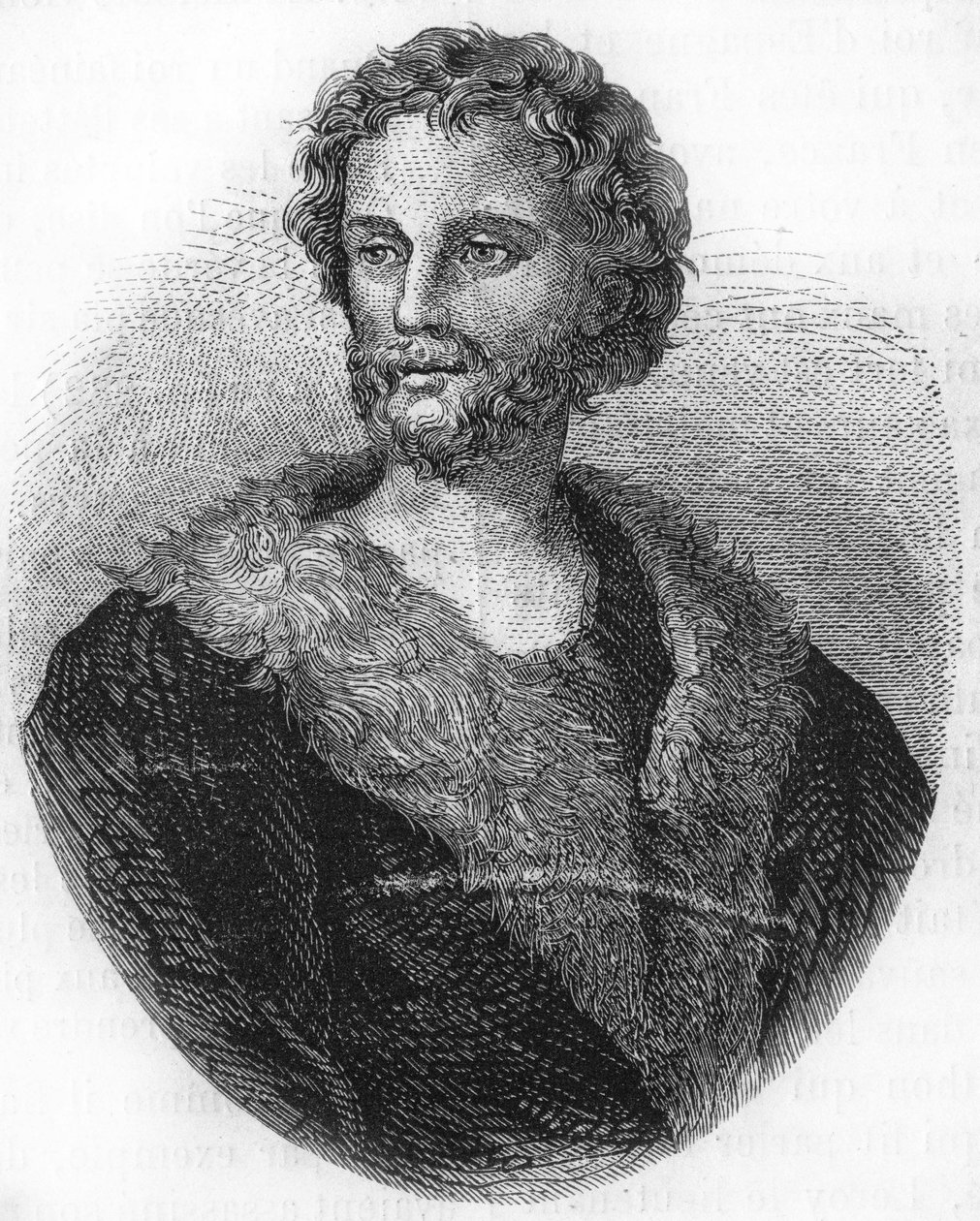 Portret van Mathurin Régnier. Franse dichter (1573 tot 1613) Gravure uit 1866 door Unknown artist