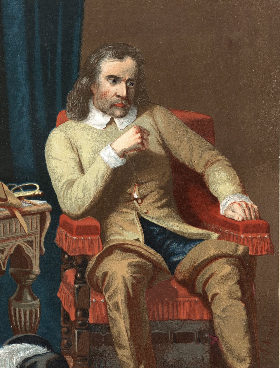 Portret van Oliver Cromwell, Engelse staatsman. door Unknown artist