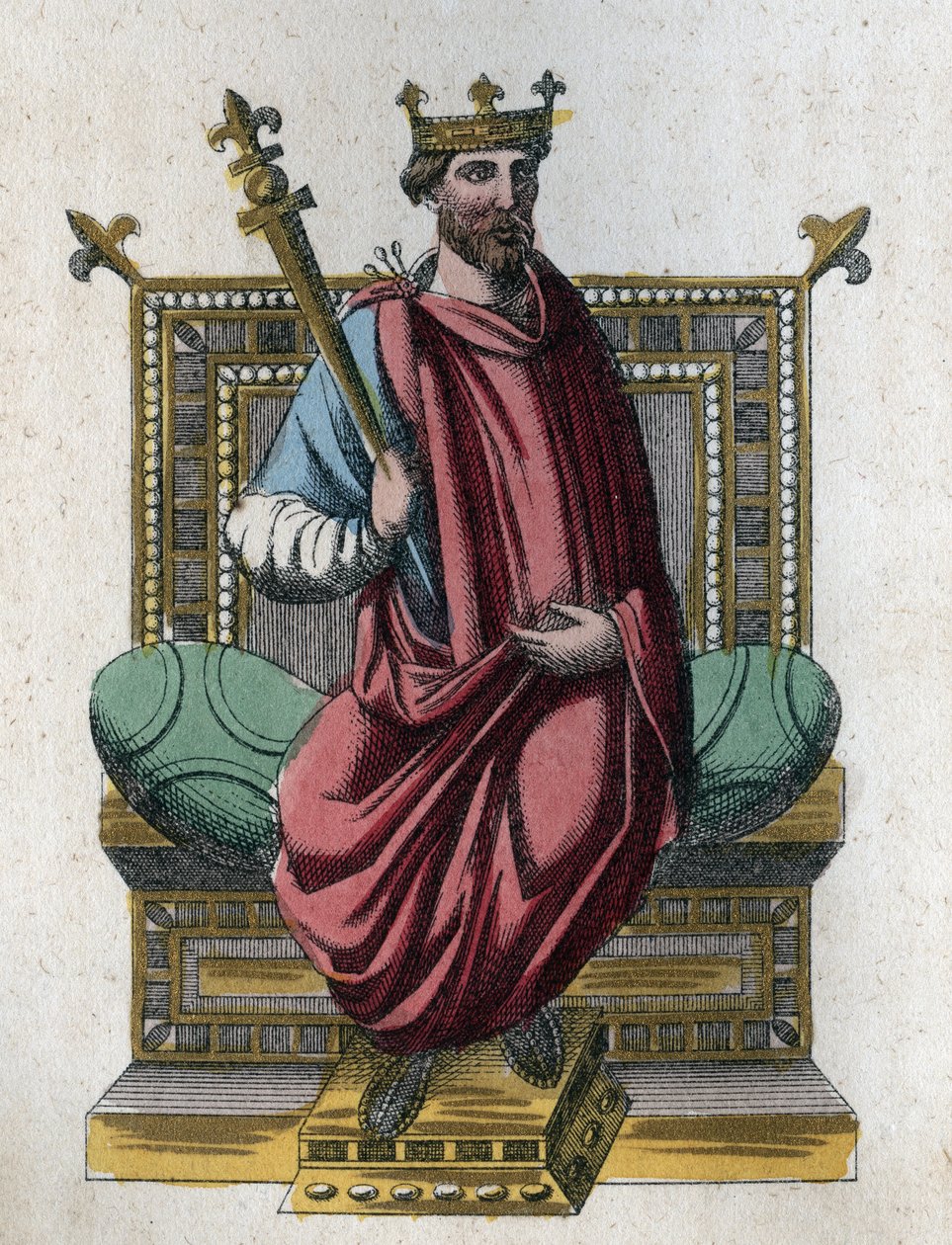 portret van Otto I ook bekend als Otto de Grote (912-973) Heilige Roomse Keizer - gravure uit 
