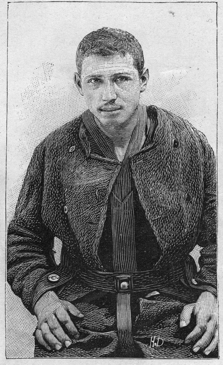 De anarchist Caserio Santo, moordenaar van president Sadi Carnot (1837-1894). door Unknown artist