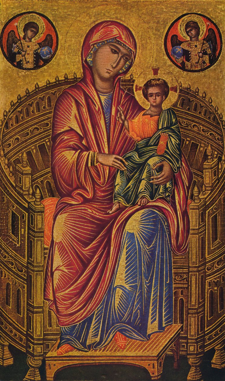 Enthroned Madonna en Kind, ca. 1260-1280 door Unknown Byzantine school