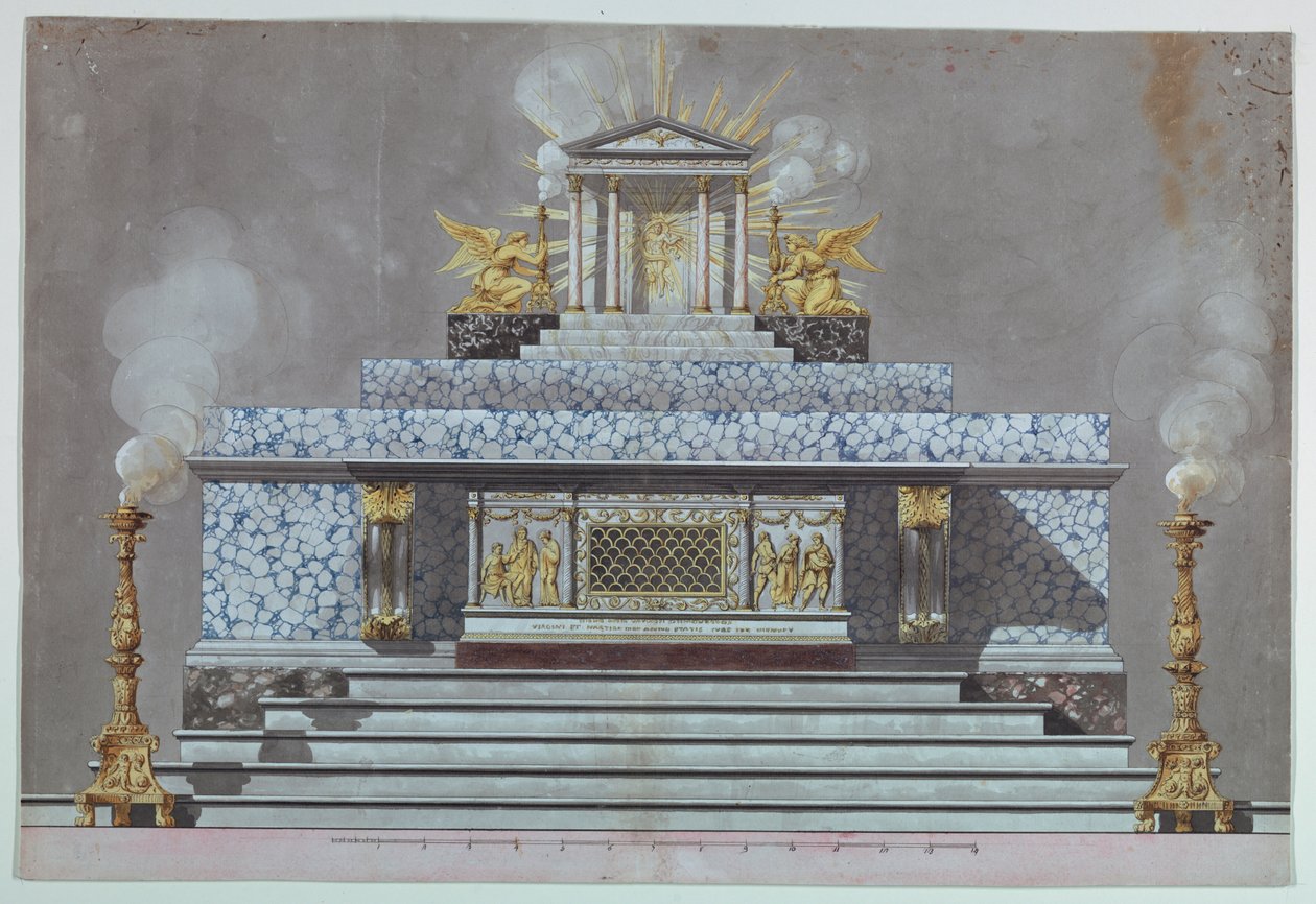 Altaar gewijd aan een martelares [St. Lucy?] door Unknown, Italian