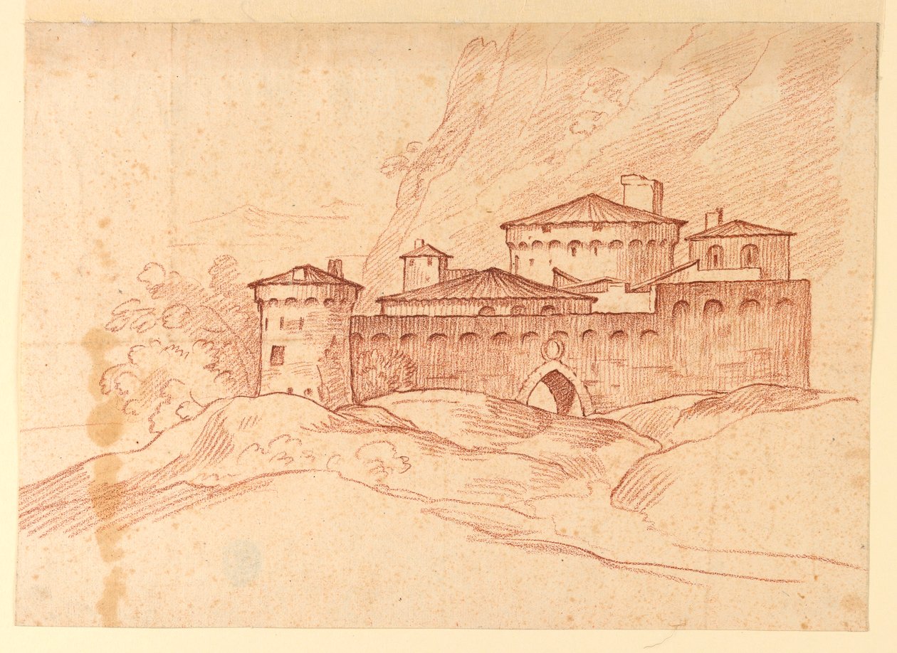 Tekening, Kasteel in de bergen, 1810-1830 door Unknown artistUnknown artist