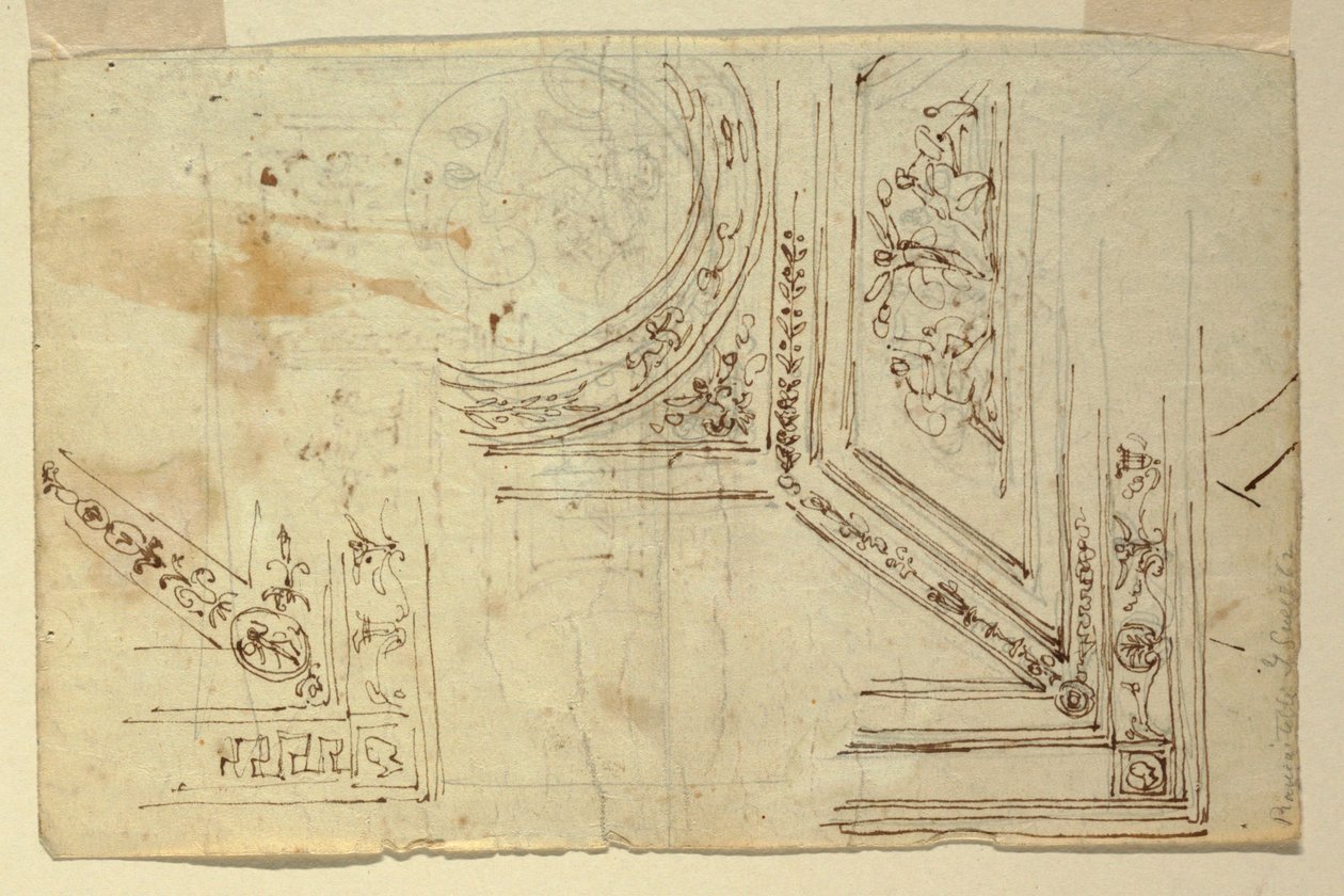 Tekening, plafonddecoraties, 1810-1820 door Unknown artistUnknown artist
