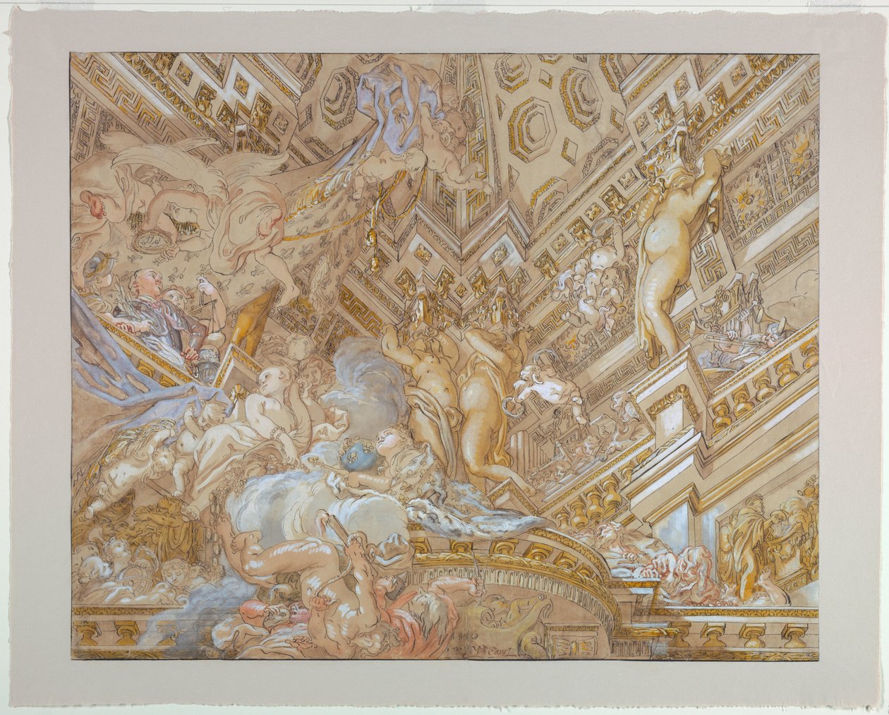 Tekening, Plafondontwerp, ca. 1727 door Unknown artistUnknown artist