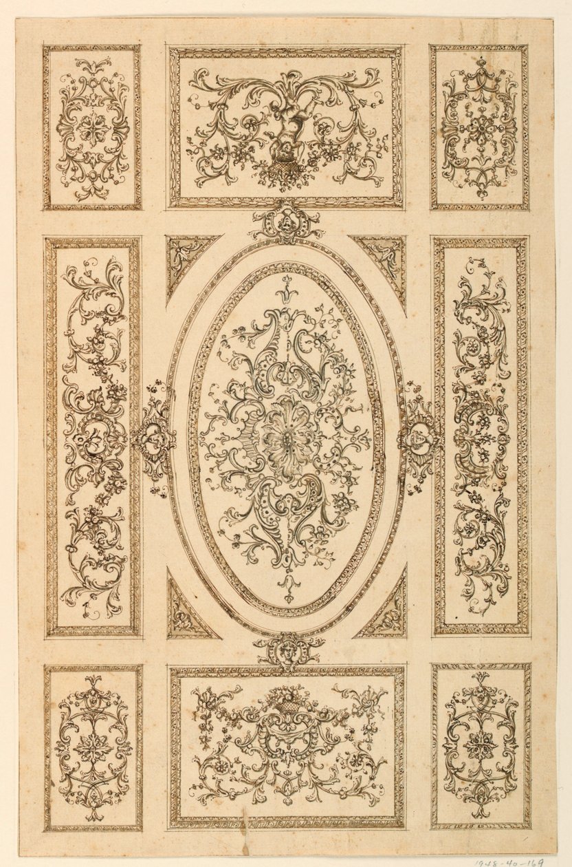 Tekening, plafondontwerp, ca. 1750 door Unknown artistUnknown artist