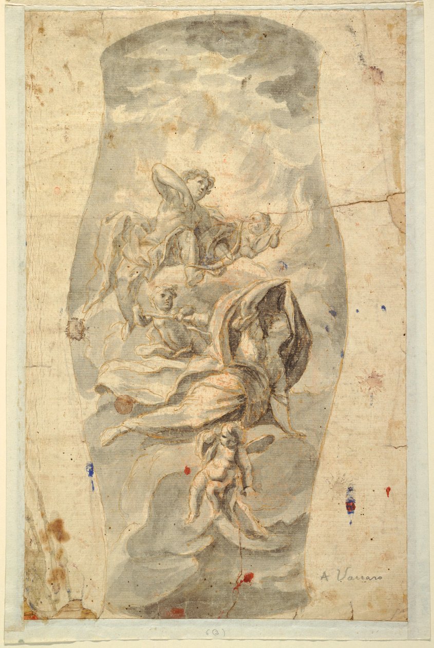 Tekening, Plafondontwerp met Apollo, ca. 1780 door Unknown artistUnknown artist