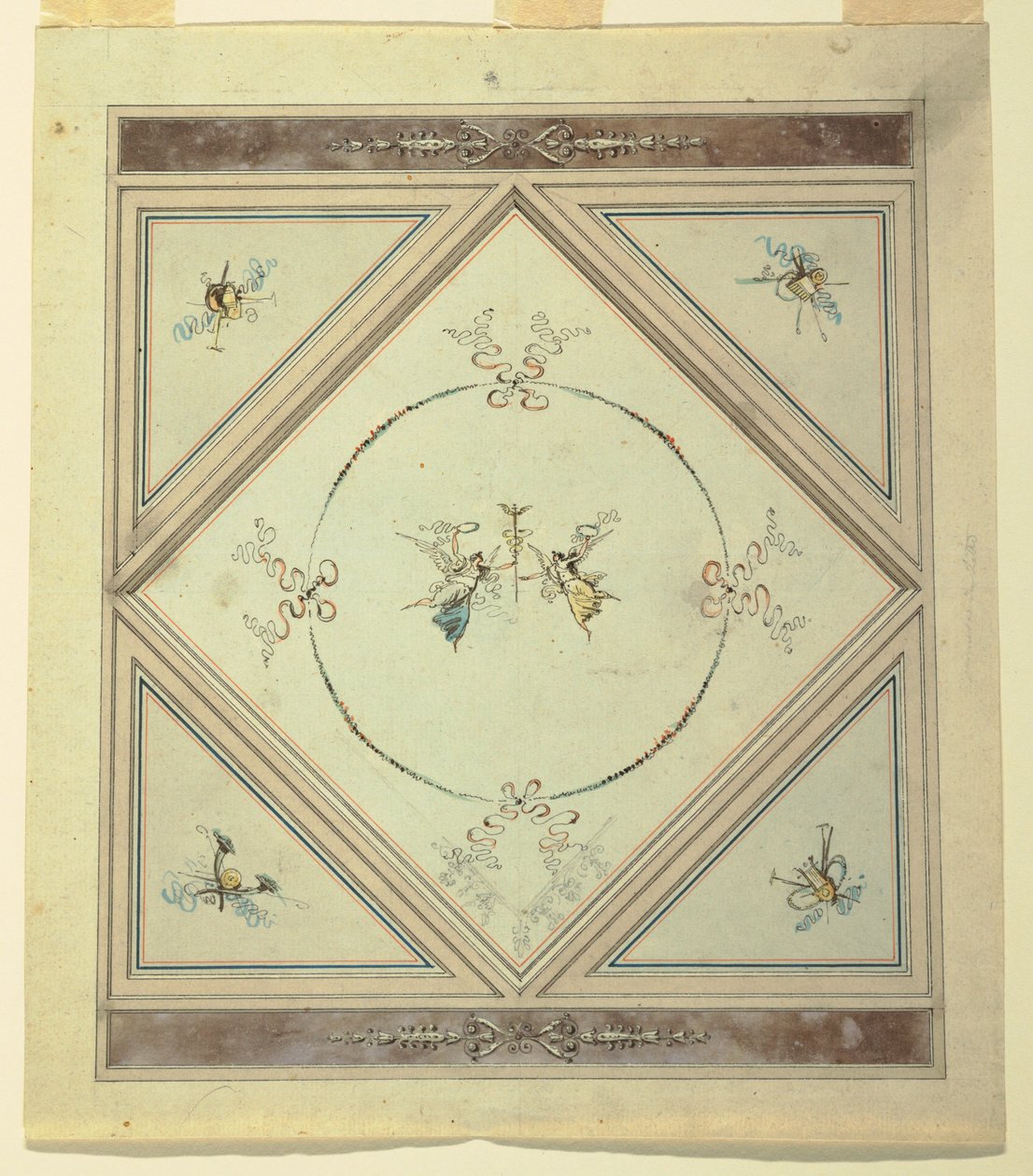 Tekening, Plafond van een slaapkamer, 1820-23 door Unknown artistUnknown artist