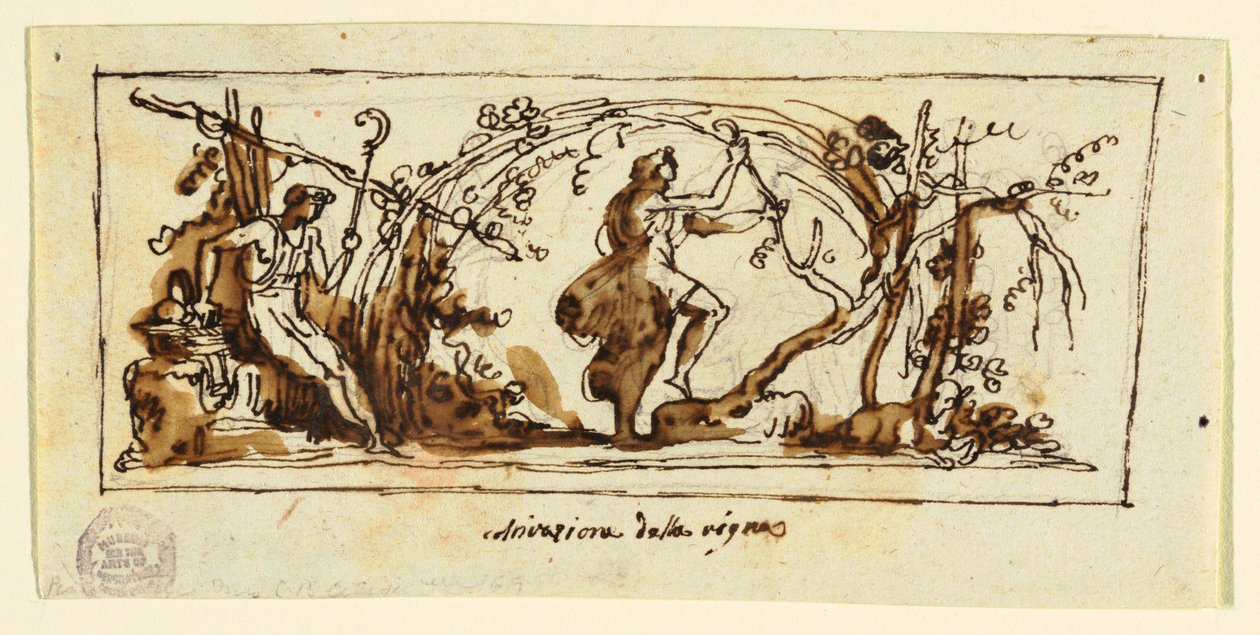 Tekening, Viering van de wijnstok, ca. 1800 door Unknown artistUnknown artist