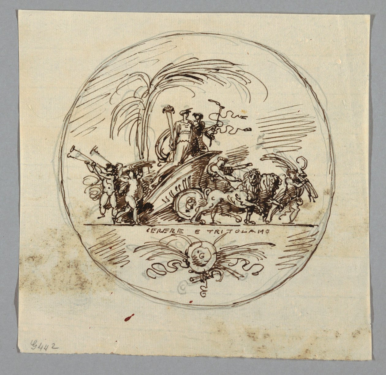 Tekening, Ceres en Triptolemus, 1800-1820 door Unknown artistUnknown artist
