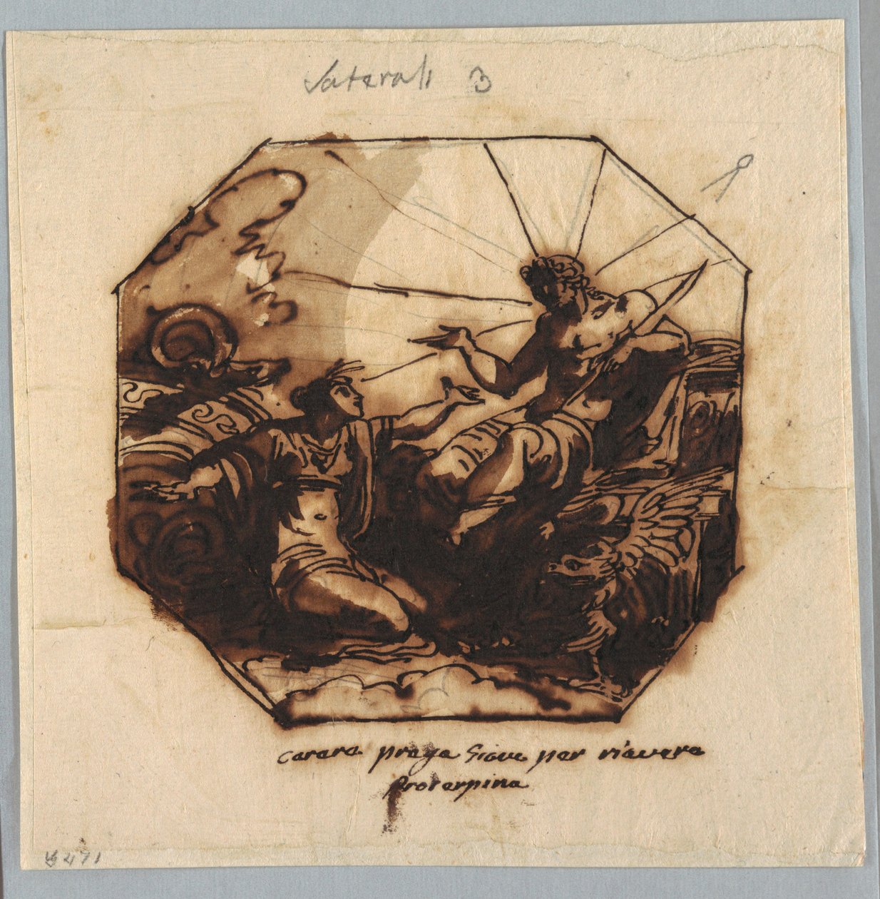 Tekening, Ceres vraagt Jupiter om terugkeer van Proserpina, 1812 door Unknown artistUnknown artist
