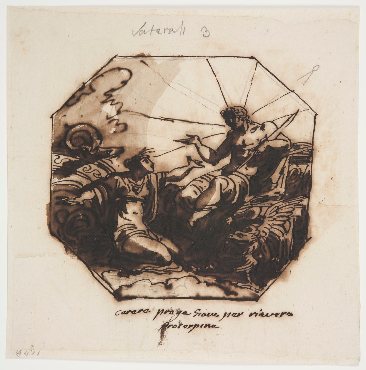 Tekening, Ceres vraagt Jupiter om terugkeer van Proserpina, 1812 door Unknown artistUnknown artist