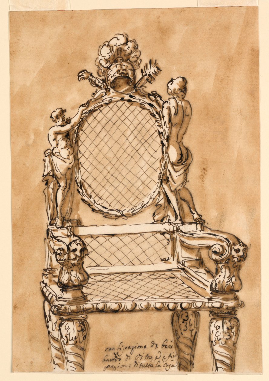 Tekening, Stoel, 1780-1790 door Unknown artistUnknown artist