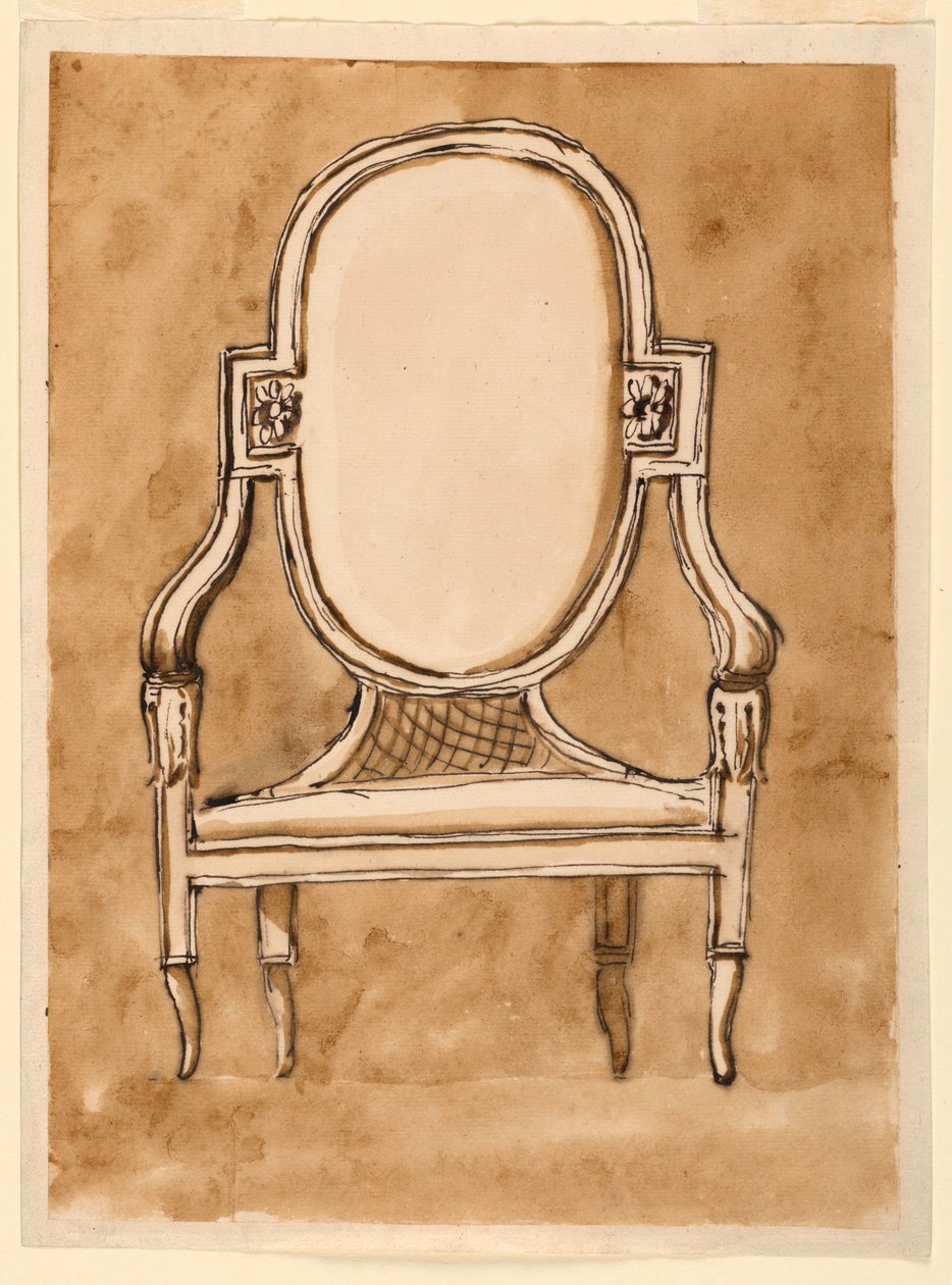 Tekening, Stoel, 1780-90 door Unknown artistUnknown artist
