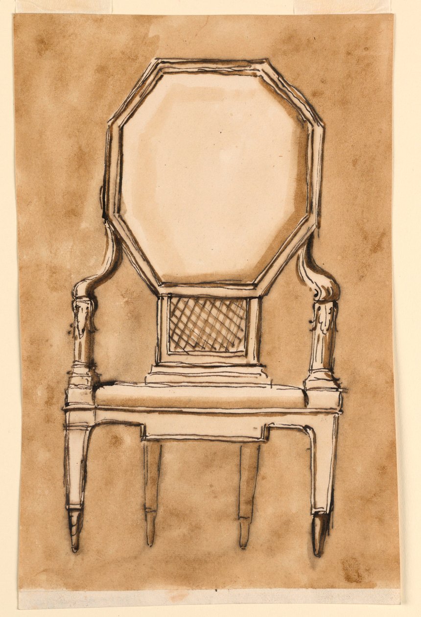 Tekening, Stoel, 1780-90 door Unknown artistUnknown artist