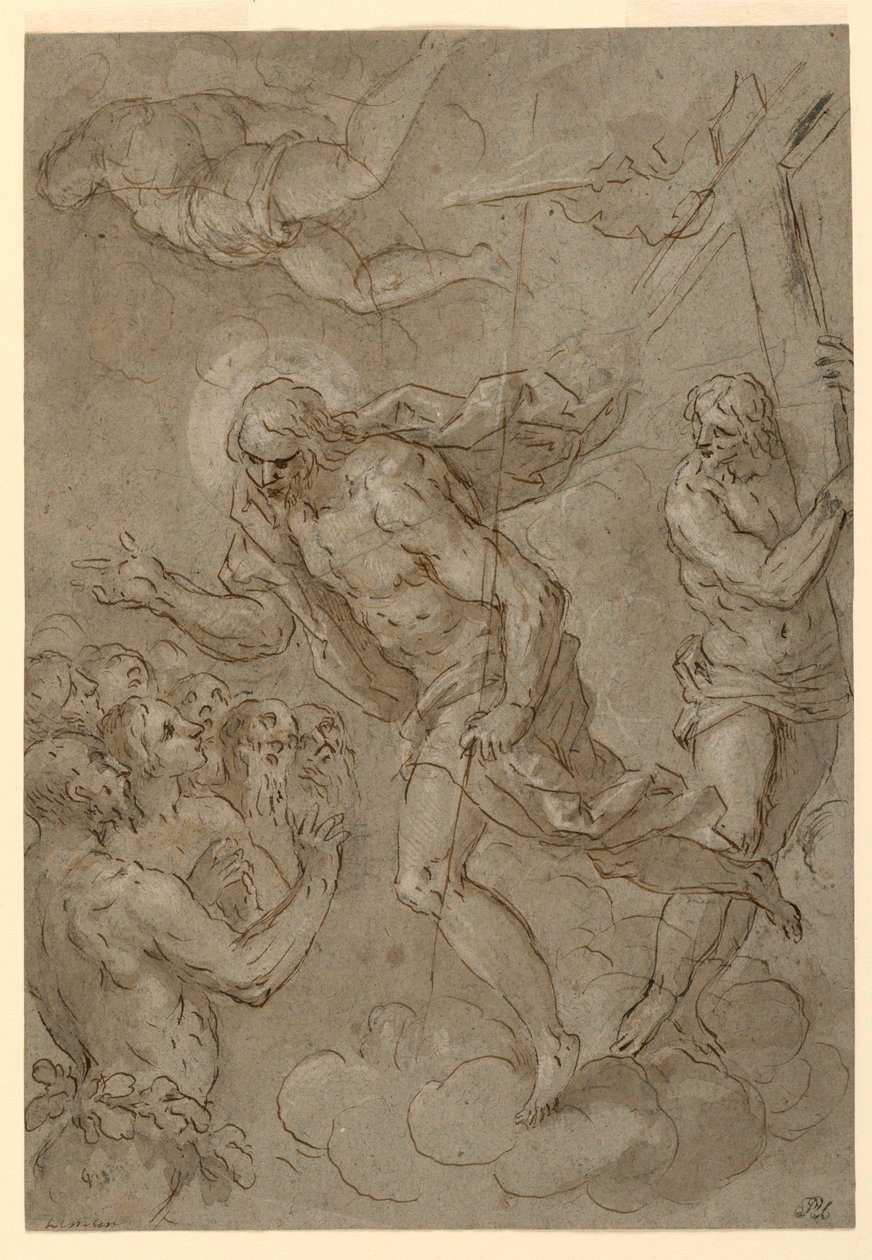 Drawing, Christ in Limbo, 1625-1628 door Unknown artistUnknown artist