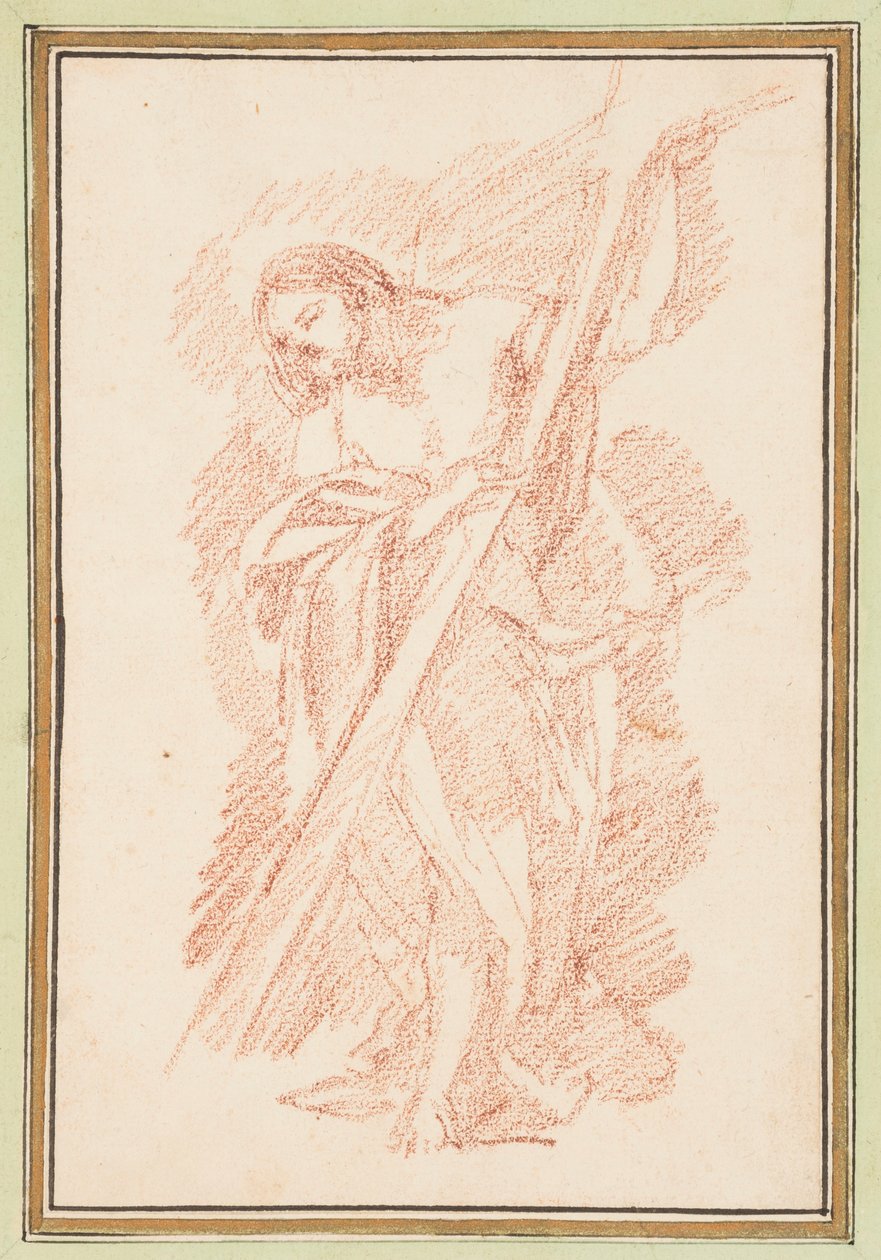 Tekening, Christus staand, ca. 1759-70 door Unknown artistUnknown artist