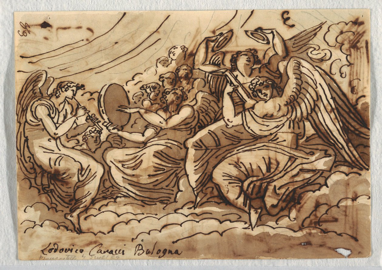Tekening, Concert van engelen, 1813-18 door Unknown artistUnknown artist