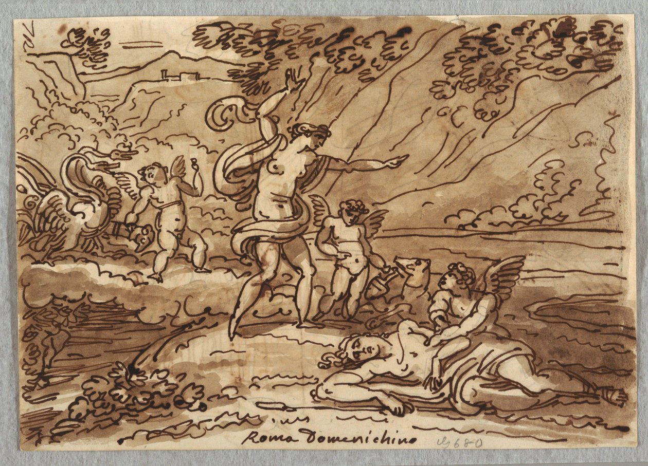 Tekening, Dood van Adonis, 1813-18 door Unknown artistUnknown artist