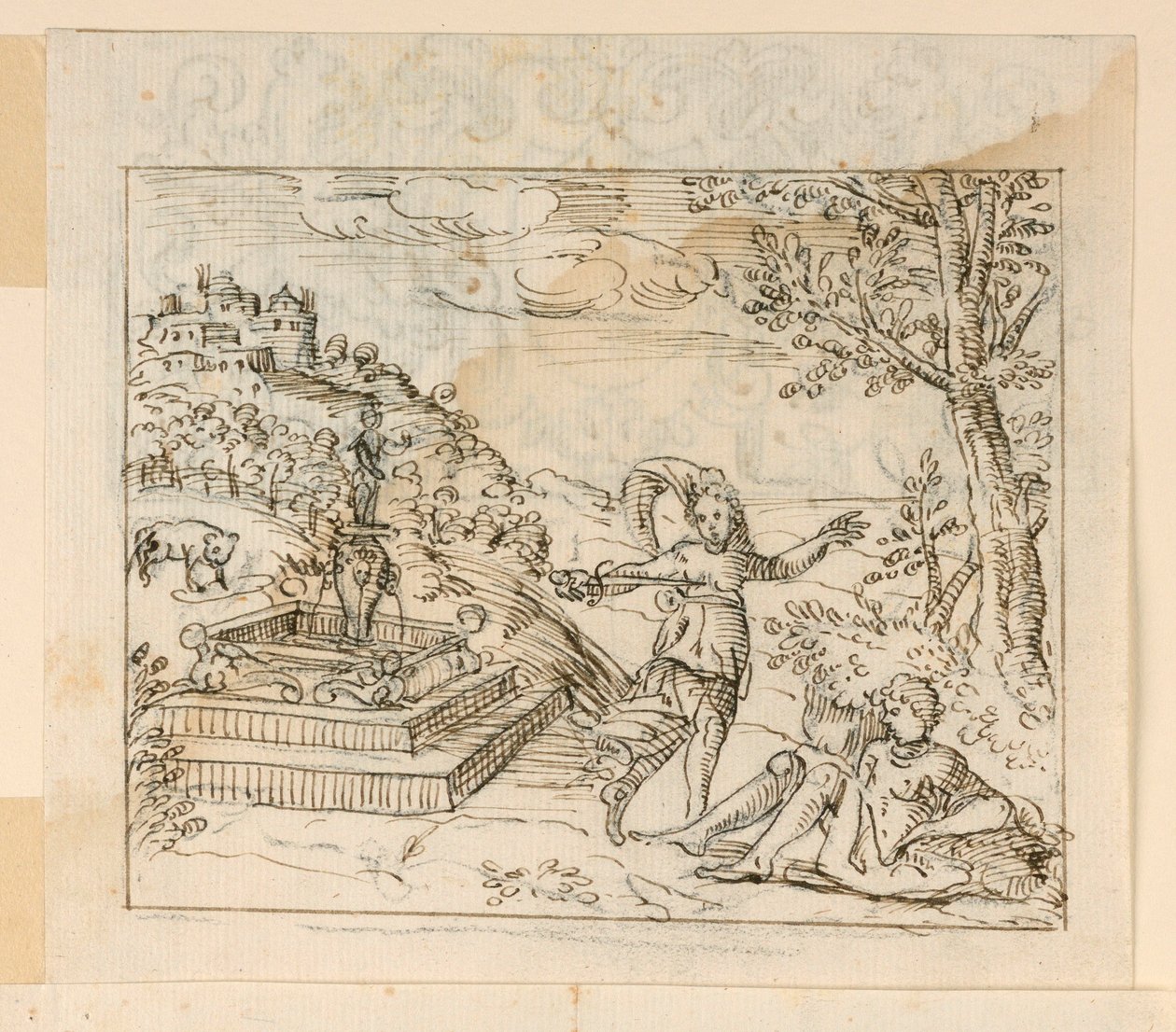 Tekening, Dood van de Thisbe, 1600-1625 door Unknown artistUnknown artist
