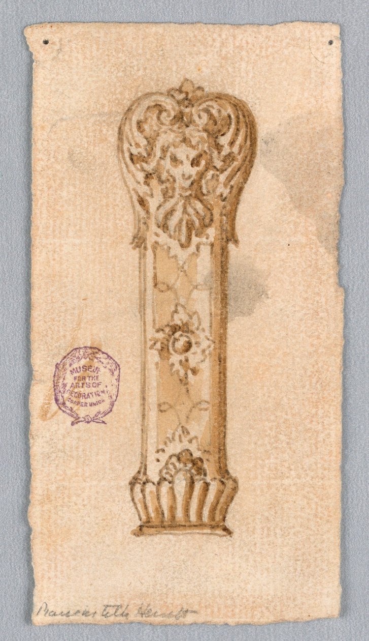 Tekening, Ontwerp van een handvat, 17e-19e eeuw door Unknown artistUnknown artist