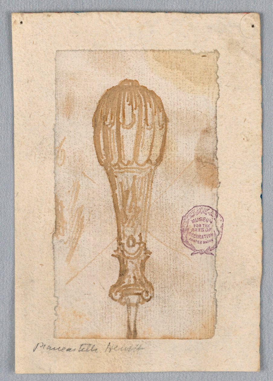 Tekening, Ontwerp van een handvat, 17e-19e eeuw door Unknown artistUnknown artist