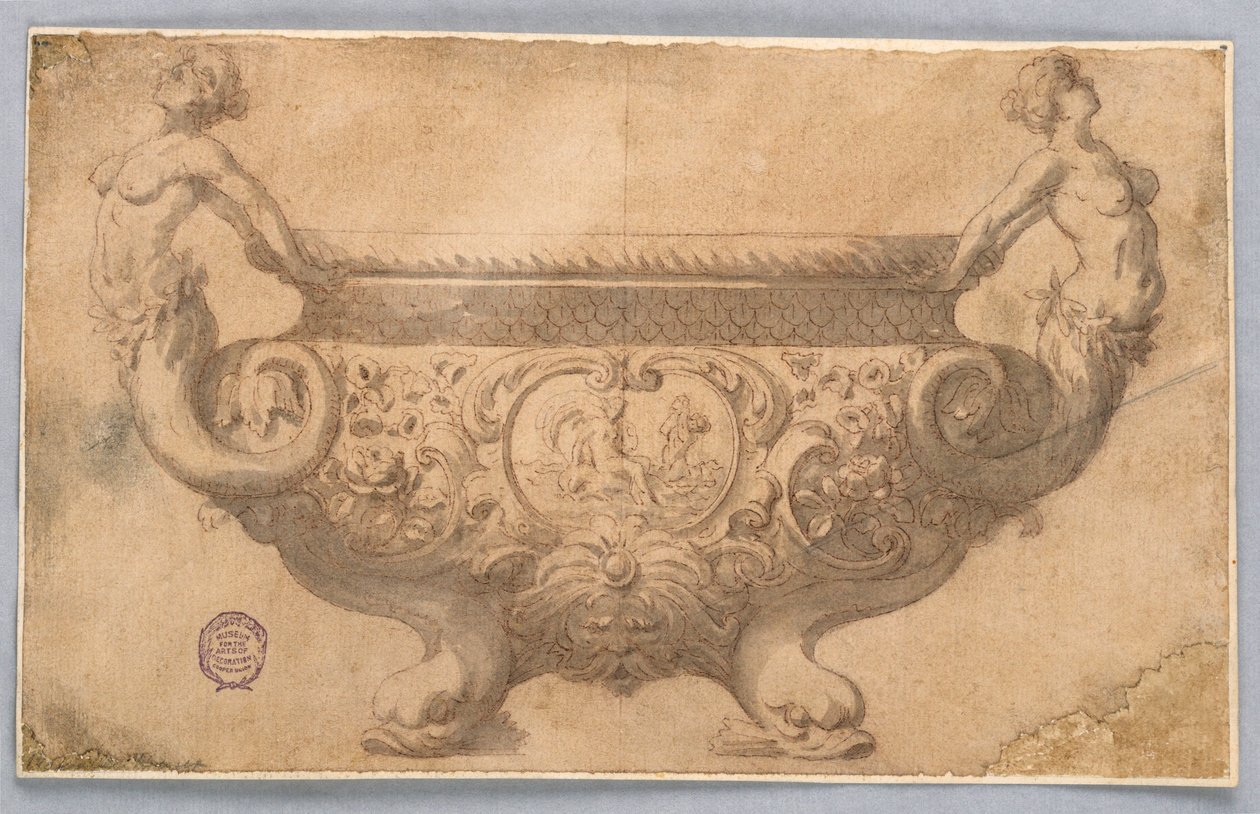 Tekening, ontwerp voor een schaal, 17e-19e eeuw door Unknown artistUnknown artist