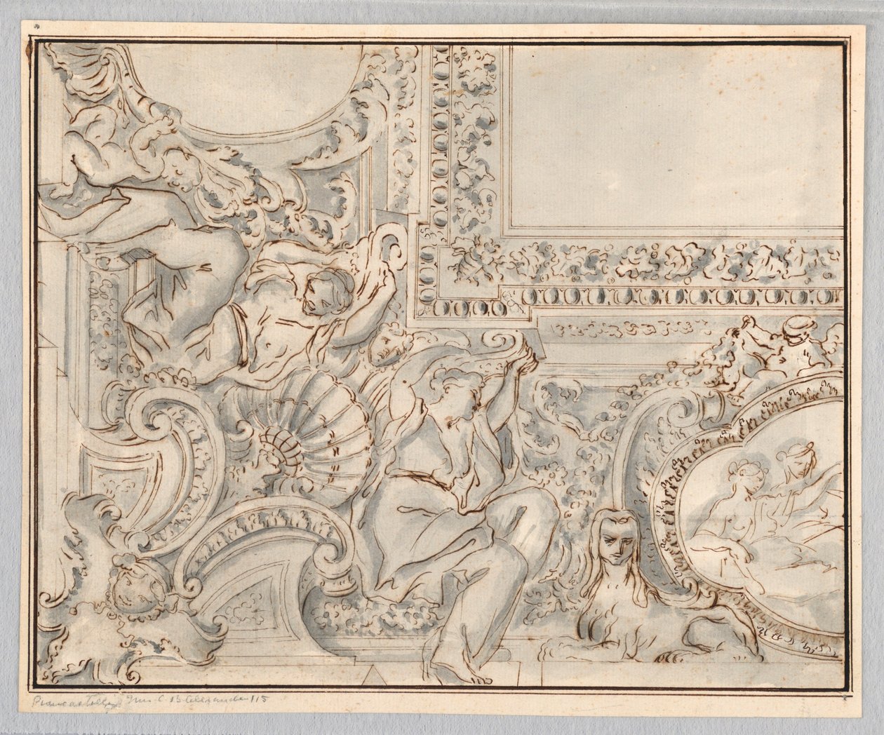 Tekening, ontwerp voor een plafond, 18e-19e eeuw door Unknown artistUnknown artist