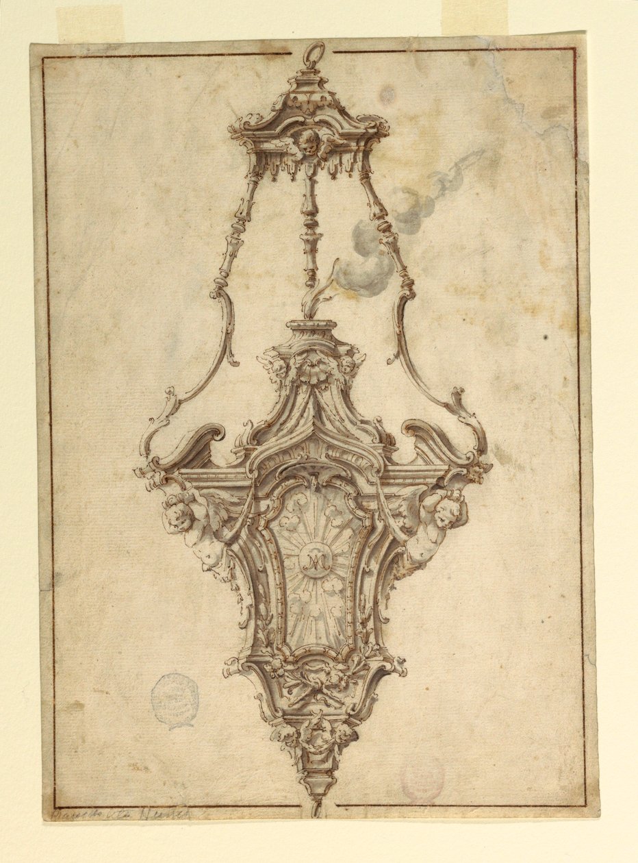 Tekening, ontwerp voor een wierookvat, 1725-1750 door Unknown artistUnknown artist