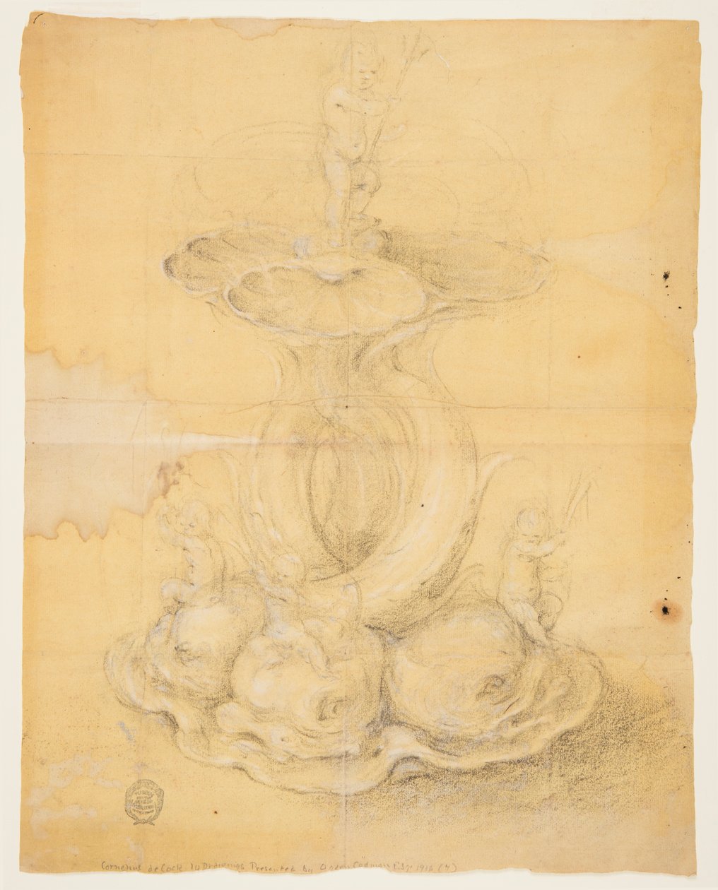 Tekening, ontwerp voor een middenstuk, 1630-60 door Unknown artistUnknown artist