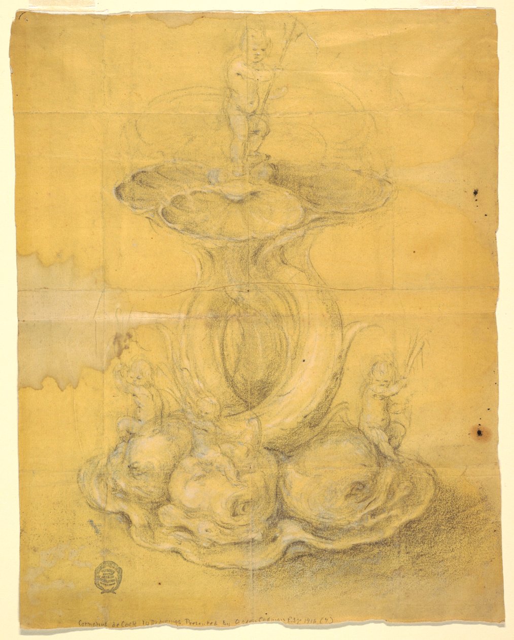 Tekening, ontwerp voor een middenstuk, 1630-60 door Unknown artistUnknown artist