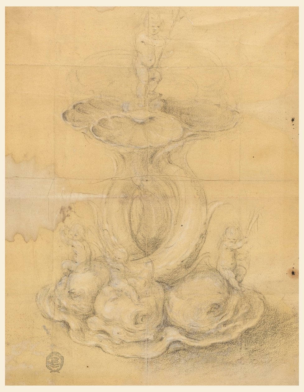 Tekening, ontwerp voor een middenstuk, 1630-60 door Unknown artistUnknown artist