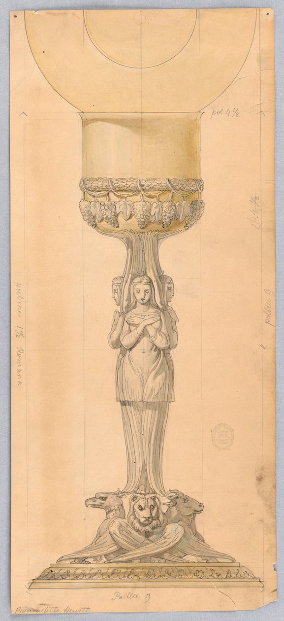 Tekening, ontwerp voor een kelk, 1825-1850 door Unknown artistUnknown artist