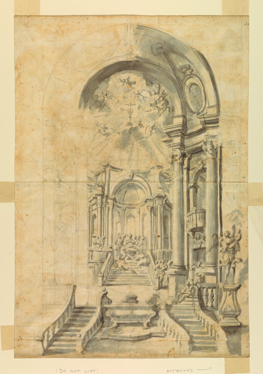 Tekening, Ontwerp voor een kerkfeest, ca. 1700 door Unknown artistUnknown artist