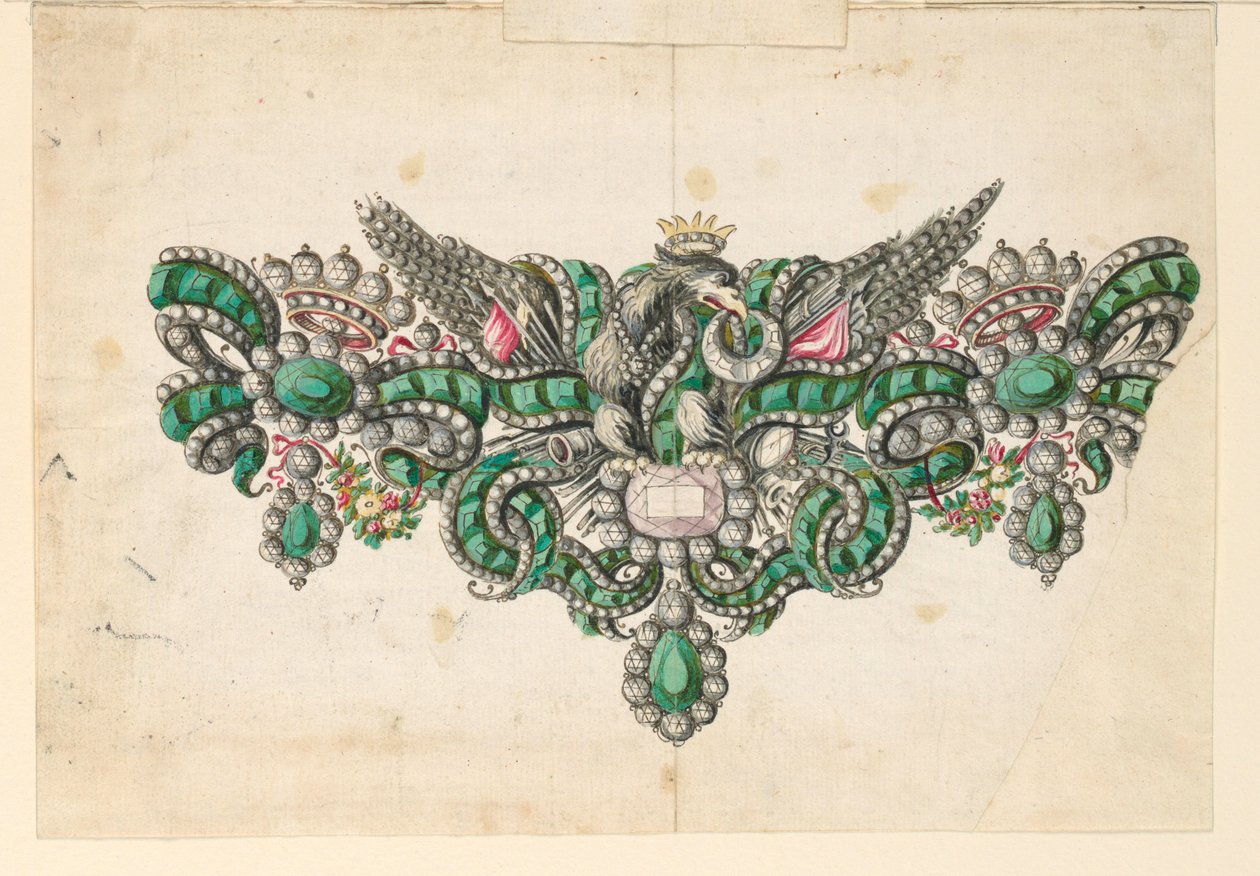 Tekening, Ontwerp voor een broche, 1740-50 door Unknown artistUnknown artist