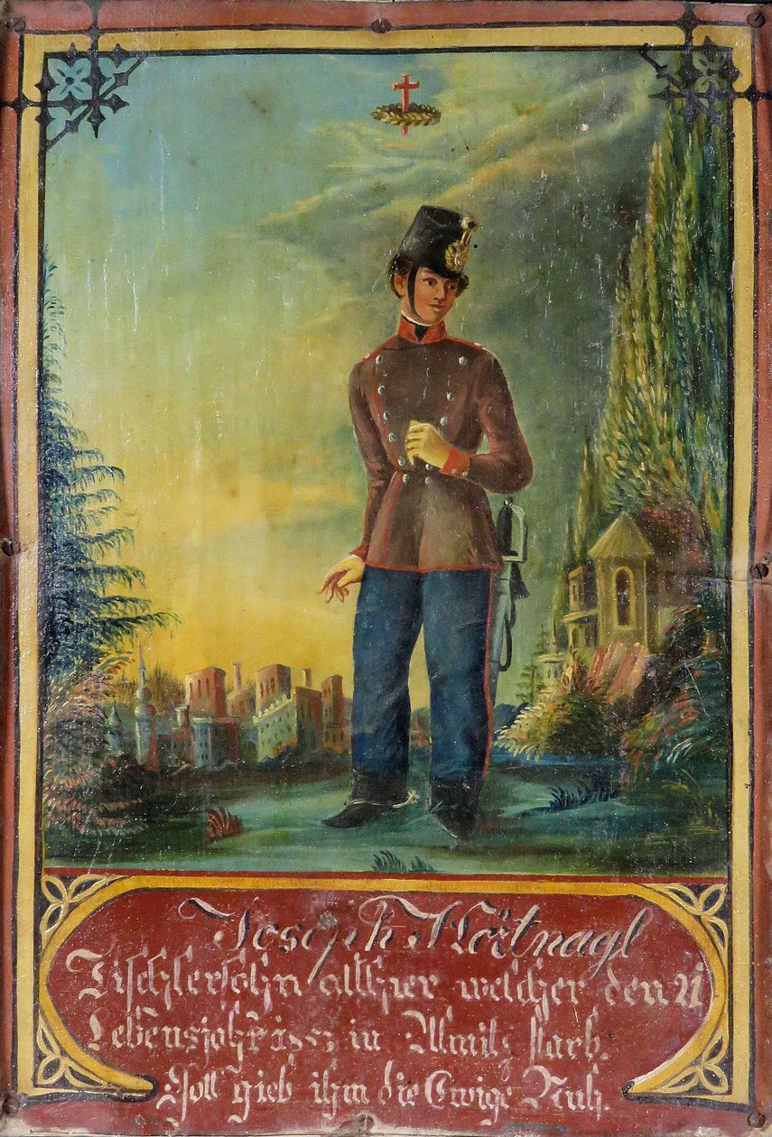 Gedenkplaatje voor Joseph Hörtnagl 1853 door Unknown artistUnknown artist