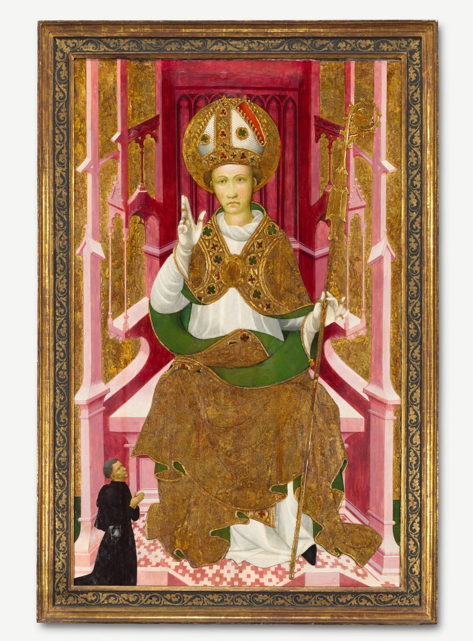 Een Bisschop Heilige met een Donor (Saint Louis van Toulouse?) door Unknown artist