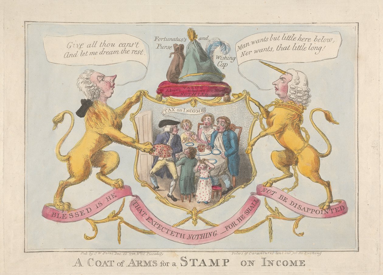 Een wapenschild voor een zegel op inkomen door Unknown artist