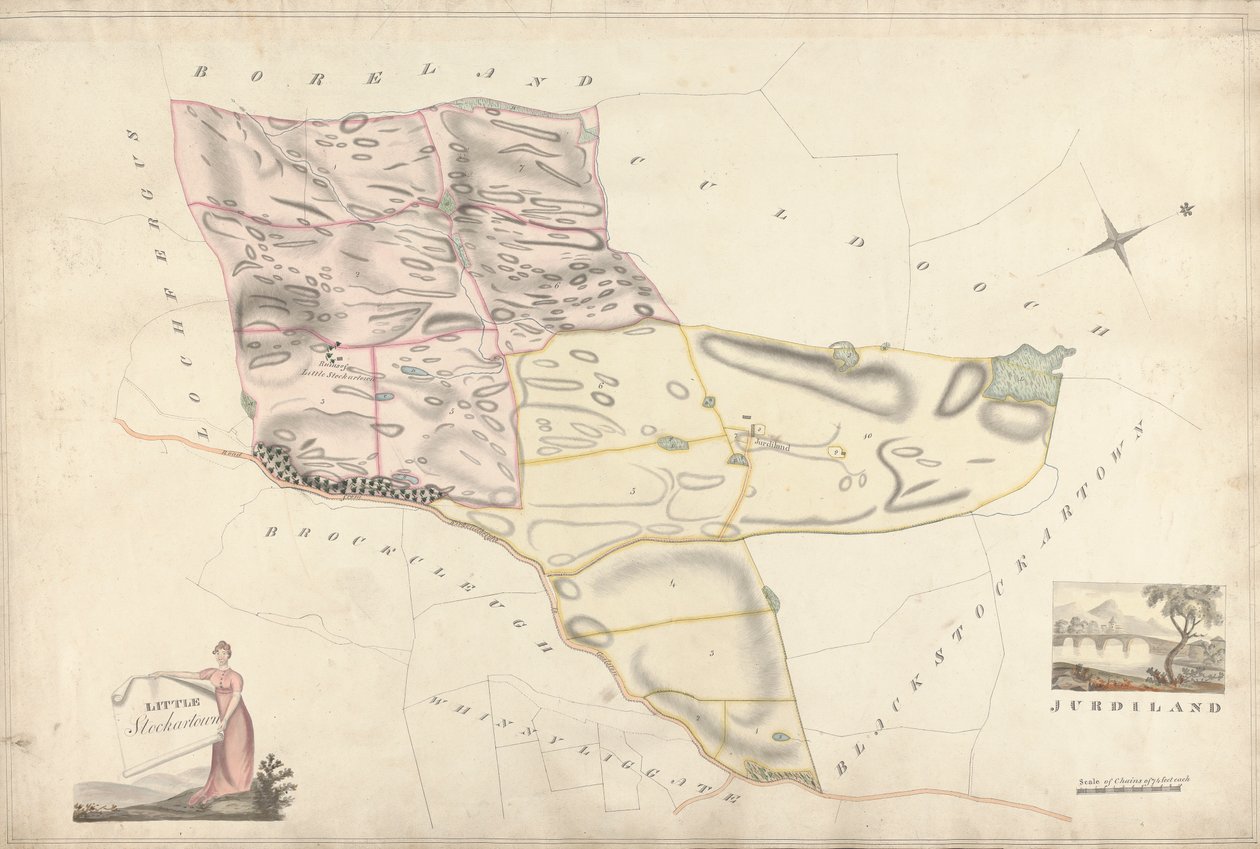 Een verzameling onderzoeken van Schotse landgoederen van de graaf van Selkirk: Little Stockartown en Jurdiland door Unknown artist