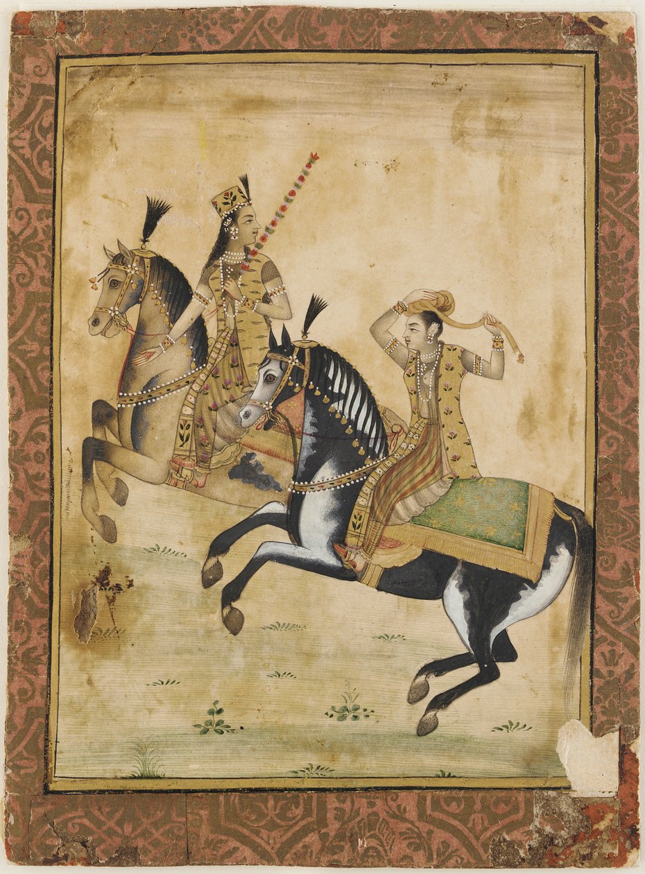 Een Prins en Prinses te Paard door Unknown artist