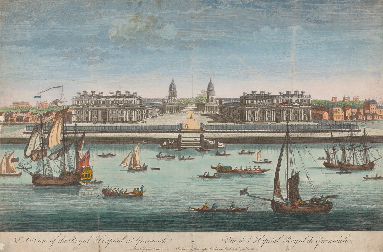Een uitzicht op het Royal Hospital in Greenwich door Unknown artist