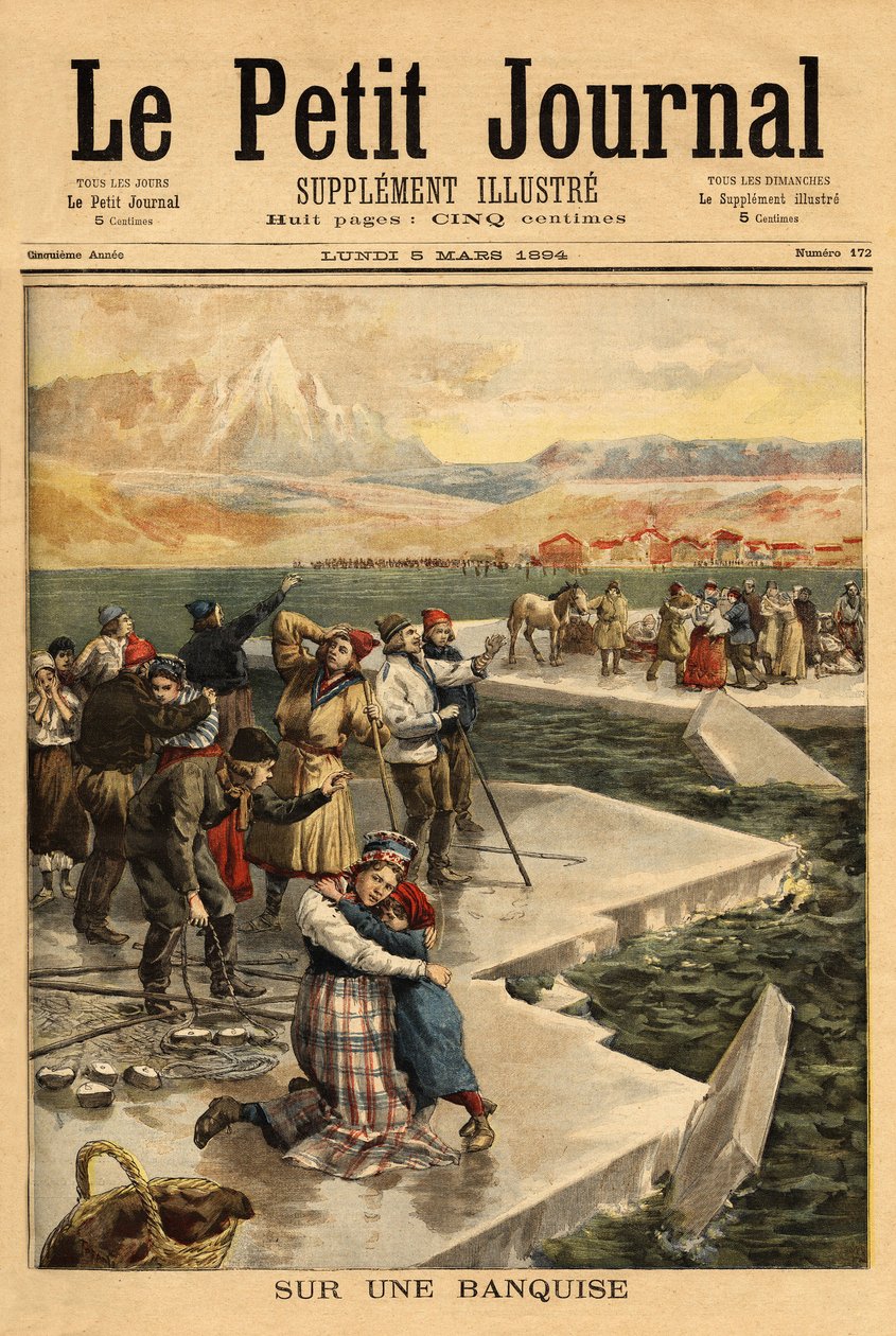 Een enorm blok ijs breekt van het vasteland bij Helsingfors door Unknown artist