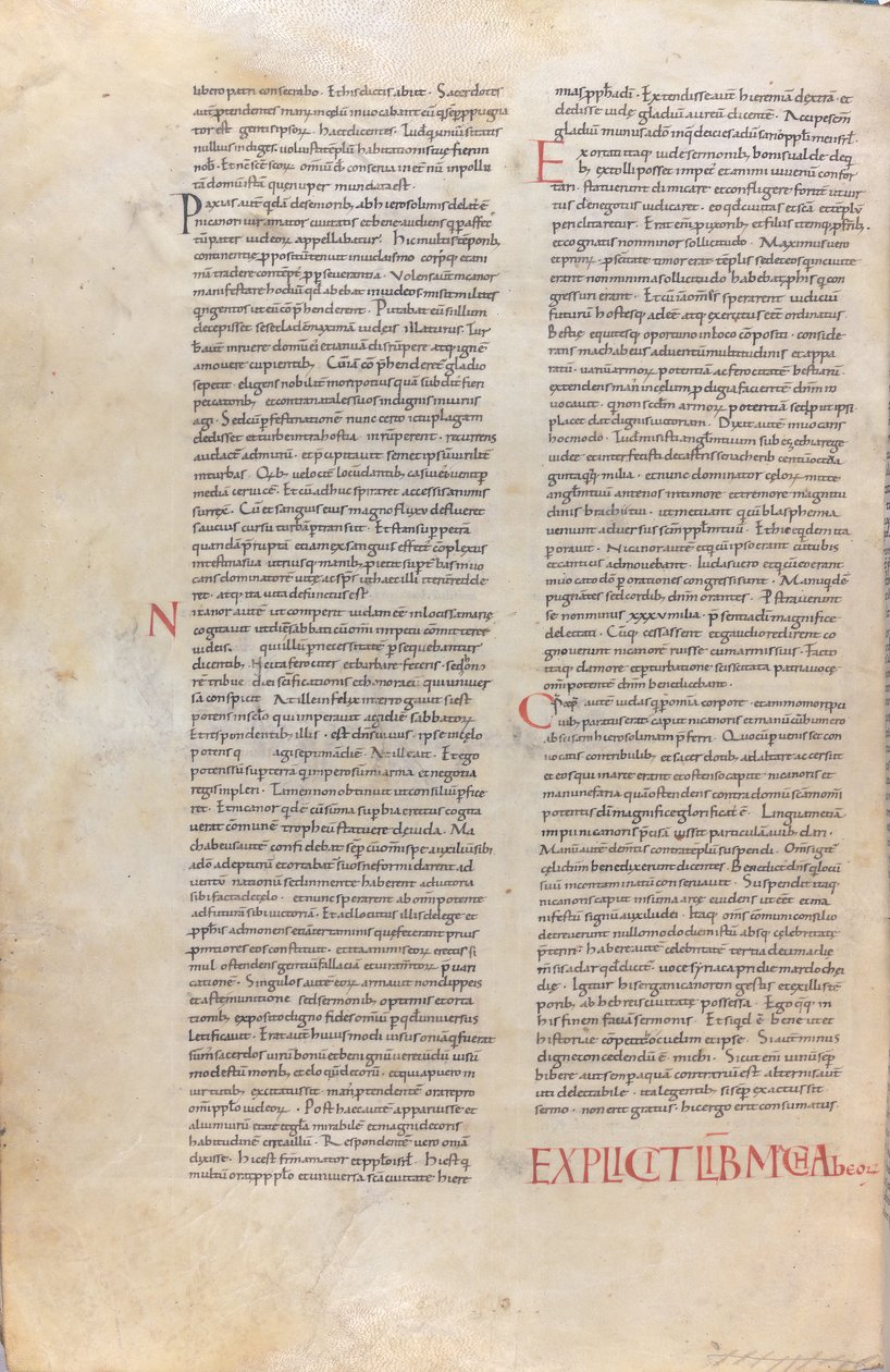 Een pagina uit de 11e-eeuwse Bijbel door Unknown artist