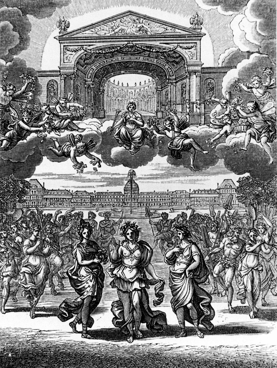 Een scène uit Alceste door Jean Baptiste Lully (Giovanni Battista Lulli) (1632-1687) door Unknown artist