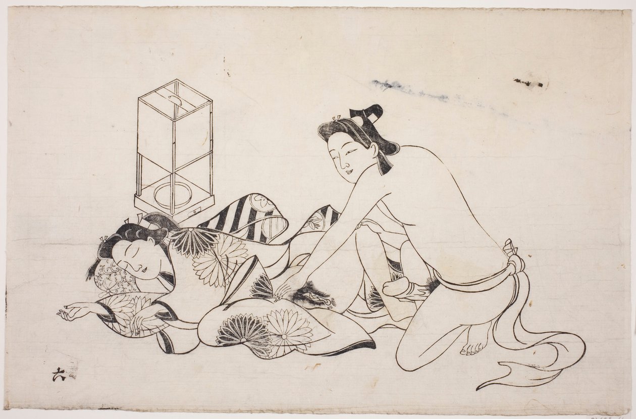Een blad uit een shunga-album door Unknown artist
