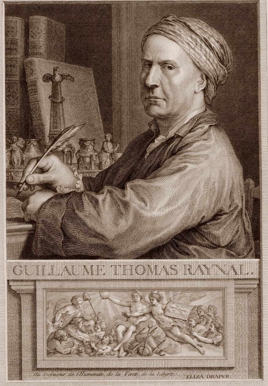 Abt Guillaume Thomas Raynal (1713-1796) Engelse schrijver gravure naar Charles-Nicolas Cochin II - Guillaume Thomas Raynal (Guillaume-Thomas) gravure door Unknown artist