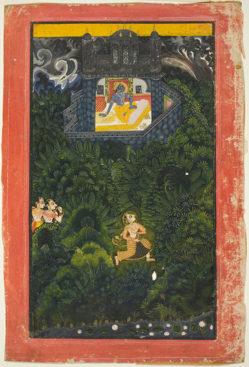 Abhisarika Nayika (Heldin rent naar haar minnaar) door Unknown artist